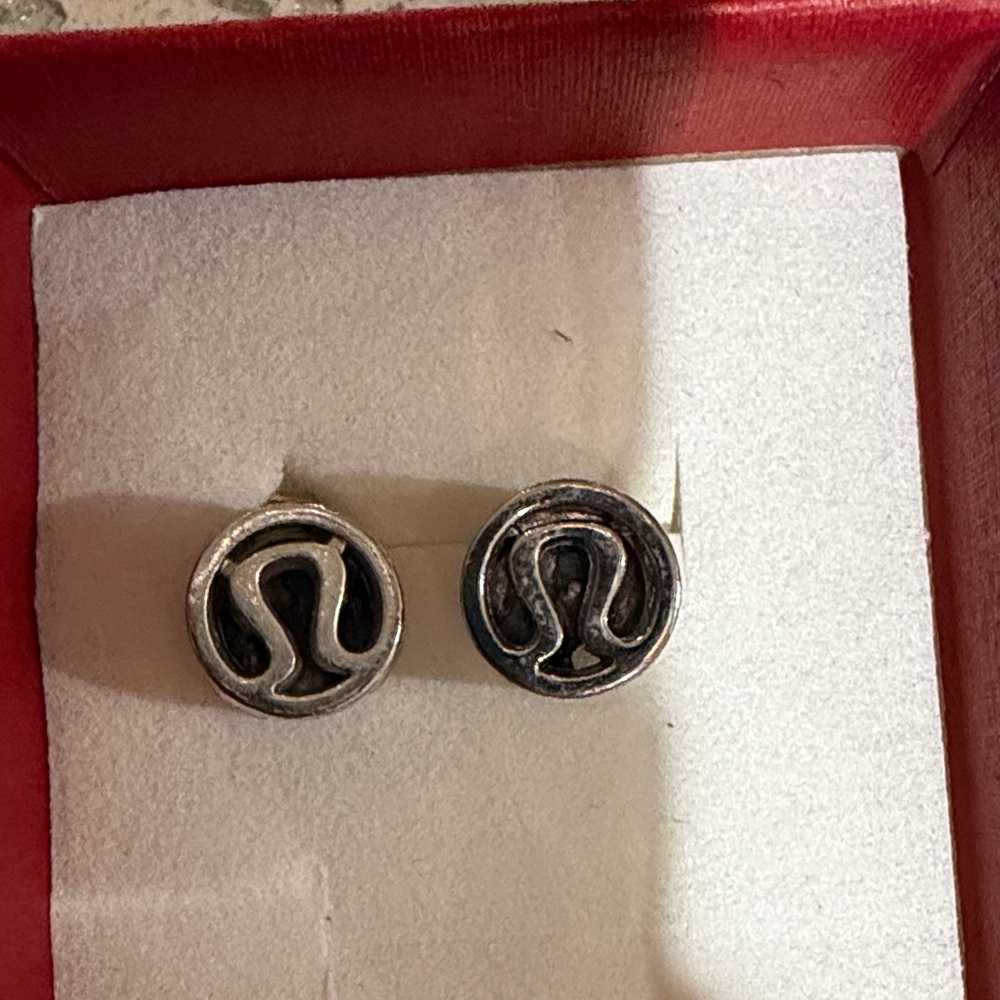 Lululemon Athletica Black and Silver Cufflinks